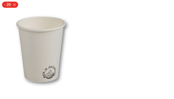 Nachhaltige Becher aus Pappe 20%