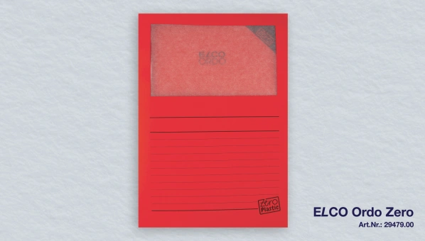 Die ELCO Zero Organisationsmappe (220 x 310 mm) setzt auf 100 % Papier und verzichtet vollst&auml;ndig auf Plastik. Mit einem biologisch abbaubaren Pergaminpapier-Fenster bietet sie eine nachhaltige L&ouml;sung f&uuml;r umweltbewusste Organisation. Perfekt