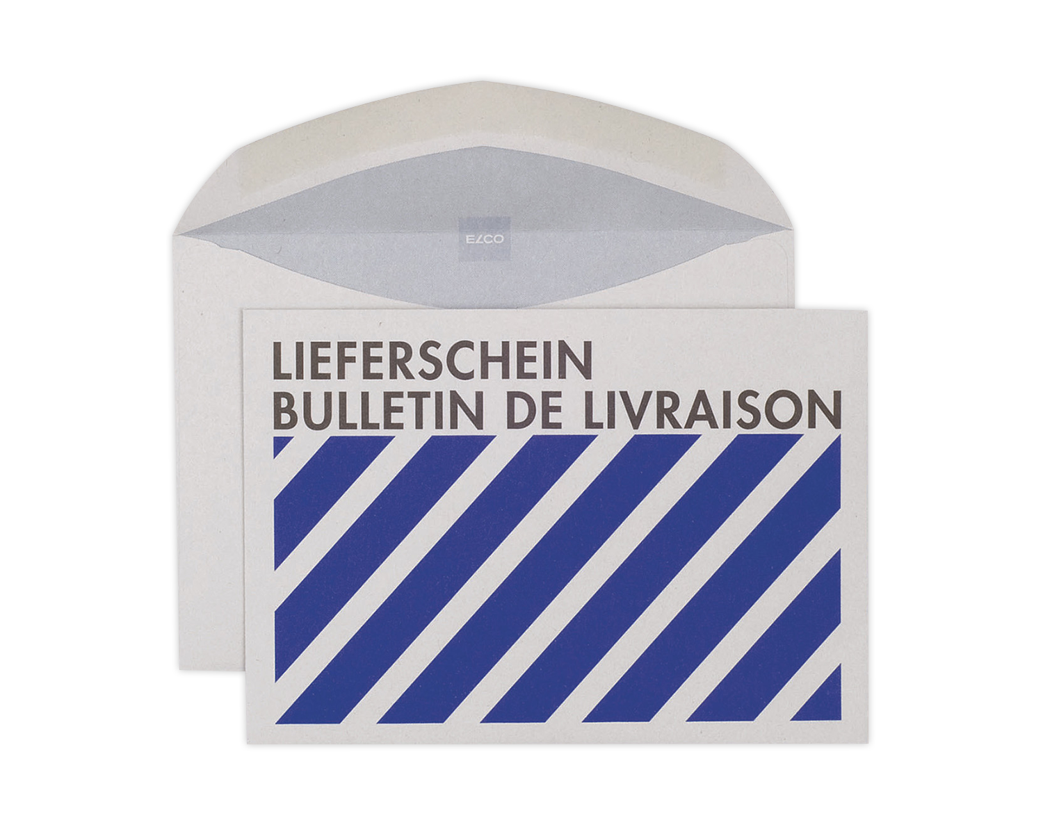 Image of Couvert, ELCO, C6, ohne Fenster, Nassklebeverschluss, 80g/m2, weiss/blau
