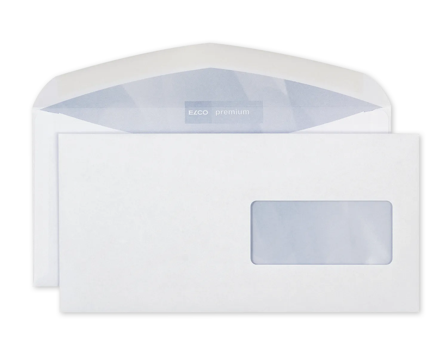 Couvert, ELCO Premium, C5/6, Fenster Vorderseite rechts, Nassklebeverschluss, 100g/m2, weiss