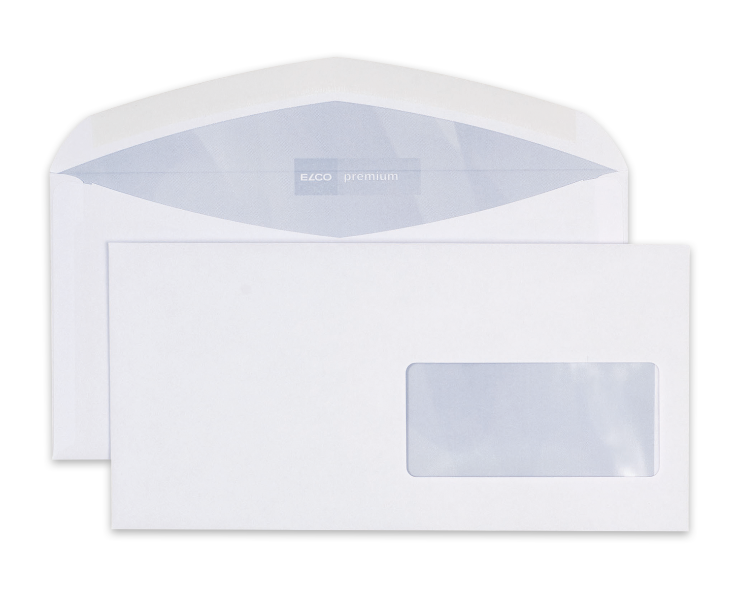 Image of Couvert, ELCO Premium, C5/6, Fenster Vorderseite rechts, Nassklebeverschluss, 100g/m2, weiss
