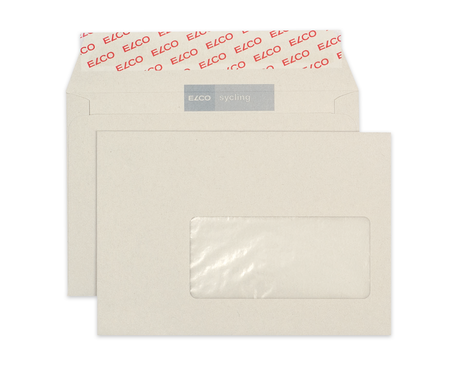 Image of Couvert, ELCO Sycling, C6, Fenster Vorderseite rechts, Haftklebeverschluss, 100g/m2, grau
