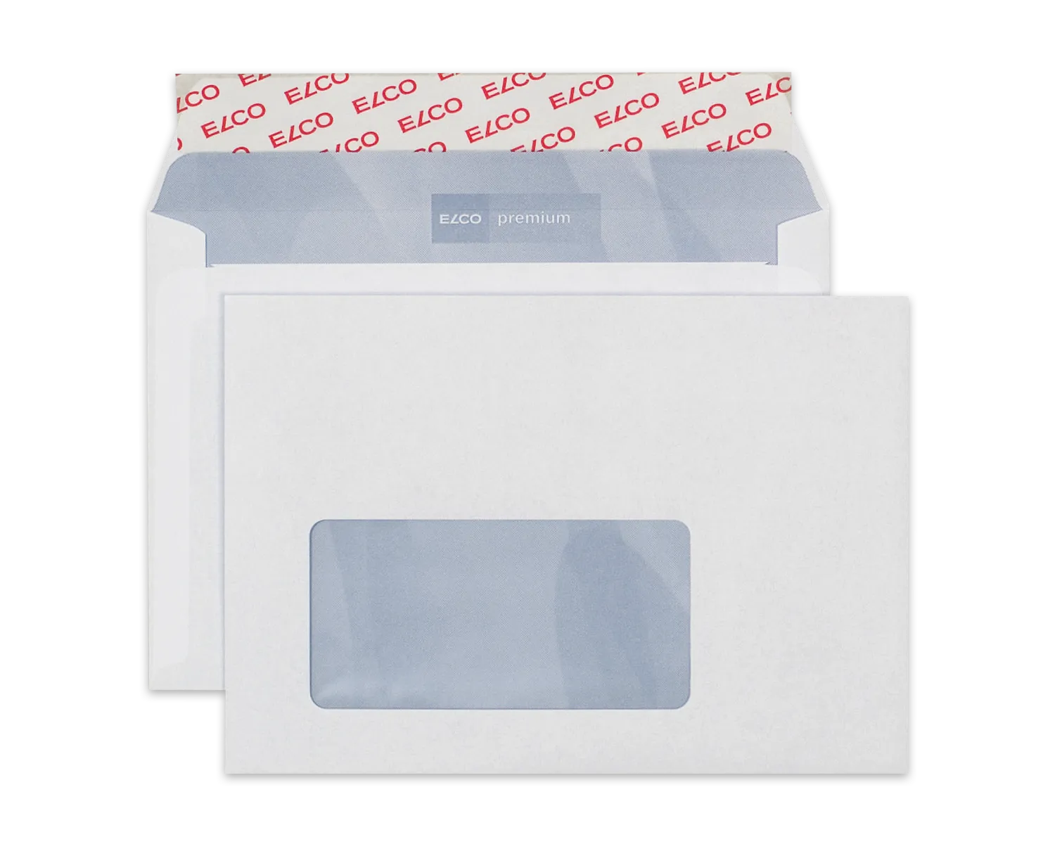 Couvert, ELCO Premium, C6, Fenster Vorderseite links, Haftklebeverschluss, 80g/m2, weiss