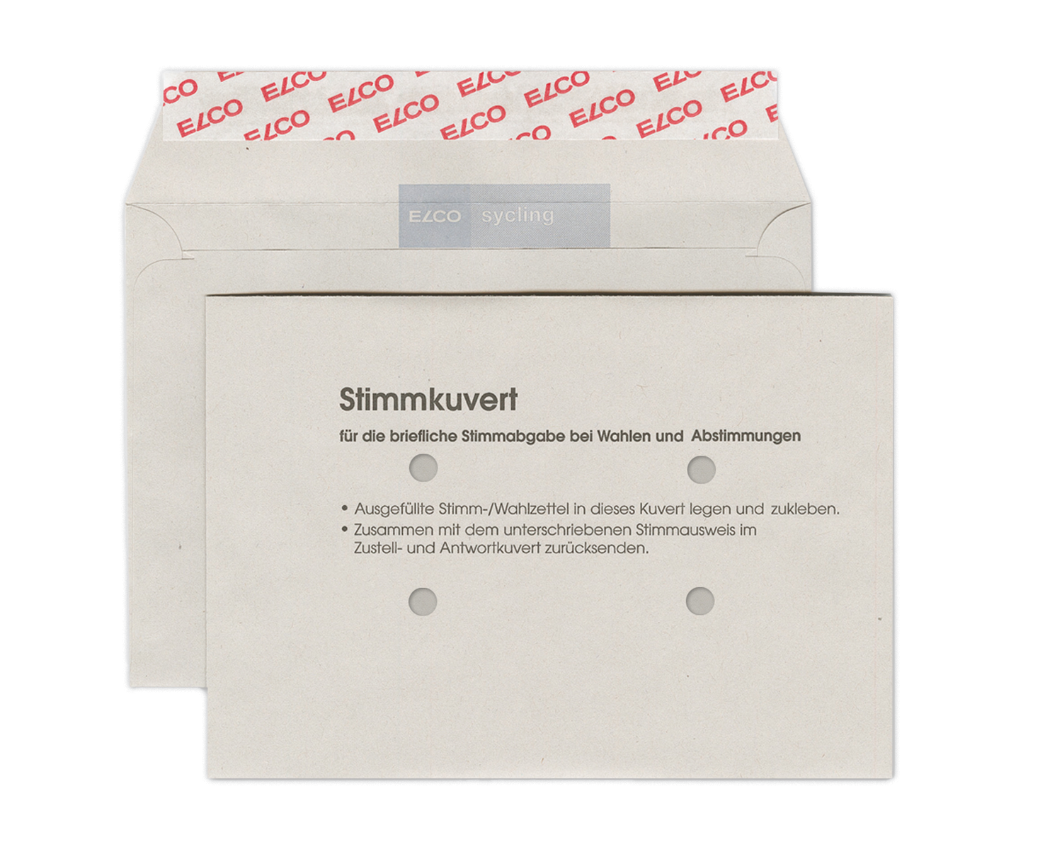 Image of Stimmcouvert, ELCO Sycling, C6, ohne Fenster, Haftklebeverschluss, 80g/m2, grau
