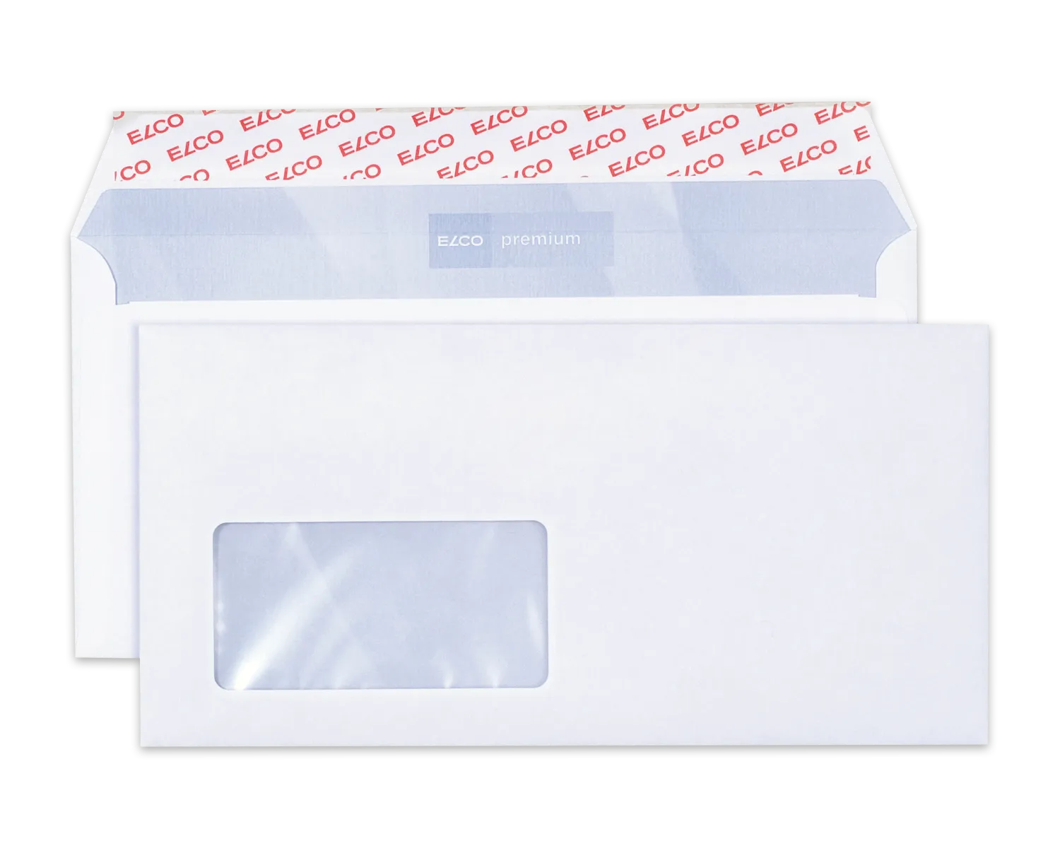 Couvert, ELCO Premium, C5/6, Fenster Vorderseite links, Haftklebeverschluss, 80g/m2, weiss