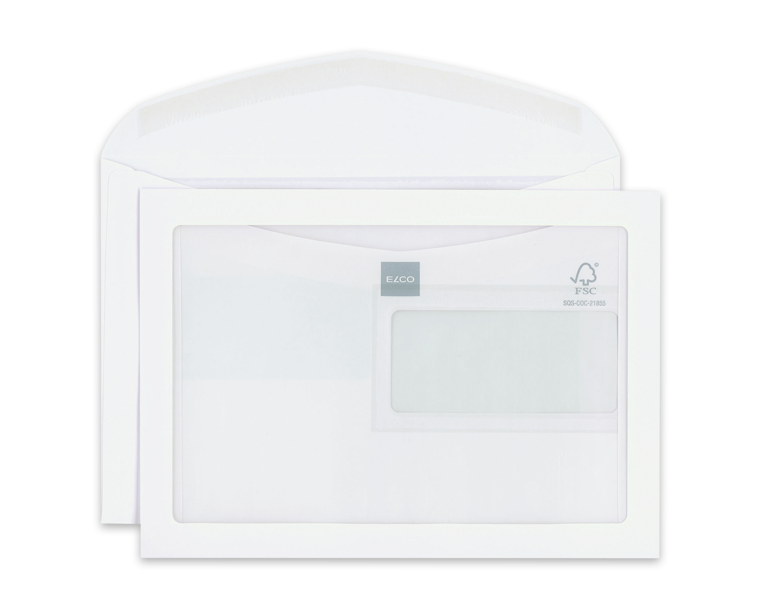 Image of Couvert, ELCO Premium, C5, Fenster Vorderseite Maxiwindow, Fenster Rückseite links, Nassklebeverschluss, 100g/m2, weiss