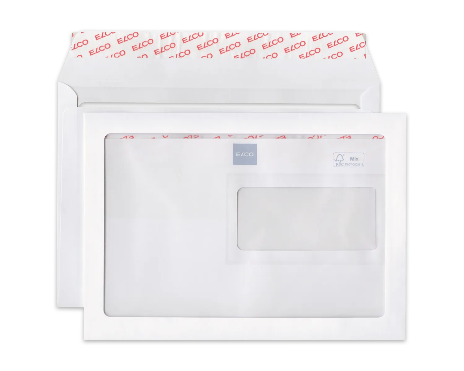 Couvert, ELCO Premium, C5, Fenster Vorderseite Maxiwindow, Fenster Rückseite links, Haftklebeverschluss, 100g/m2, weiss