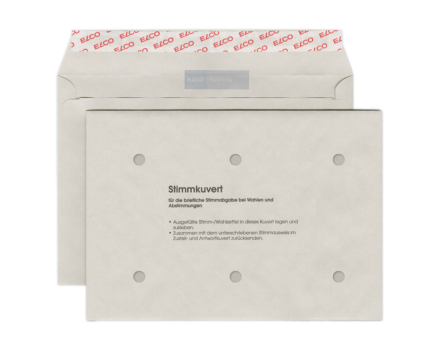 Image of Stimmcouvert, ELCO Sycling, C5, ohne Fenster, Haftklebeverschluss, 80g/m2, grau