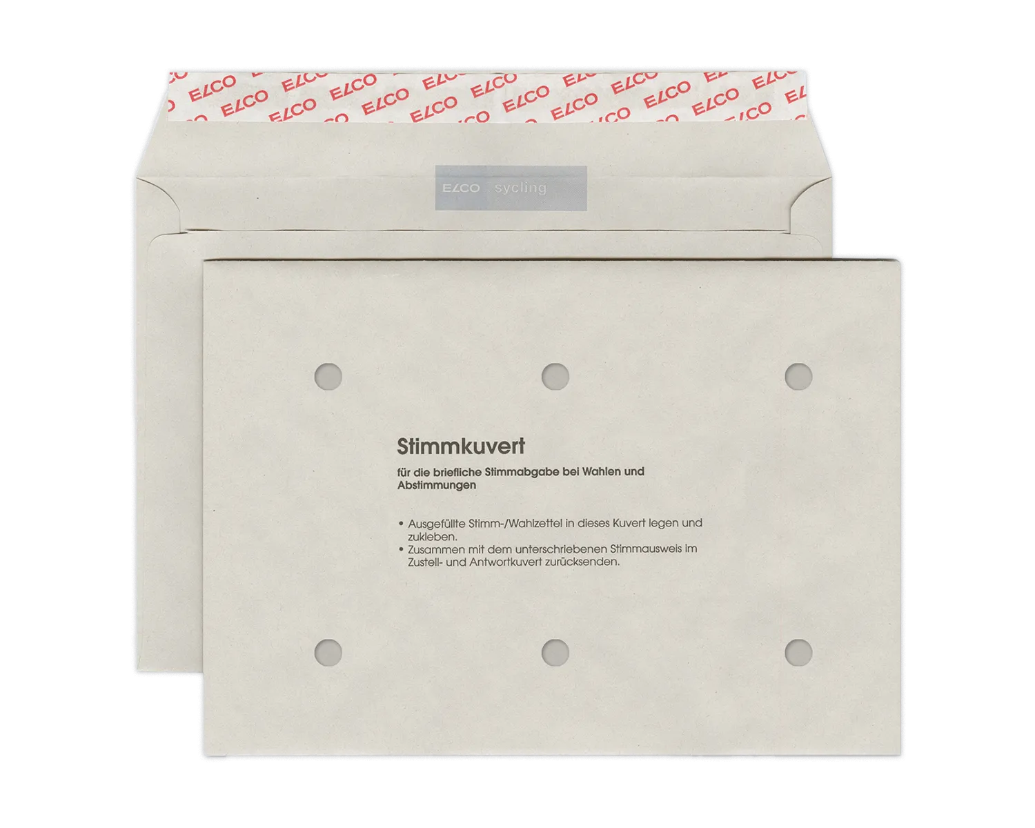 Stimmcouvert, ELCO Sycling, C5, ohne Fenster, Haftklebeverschluss, 80g/m2, grau