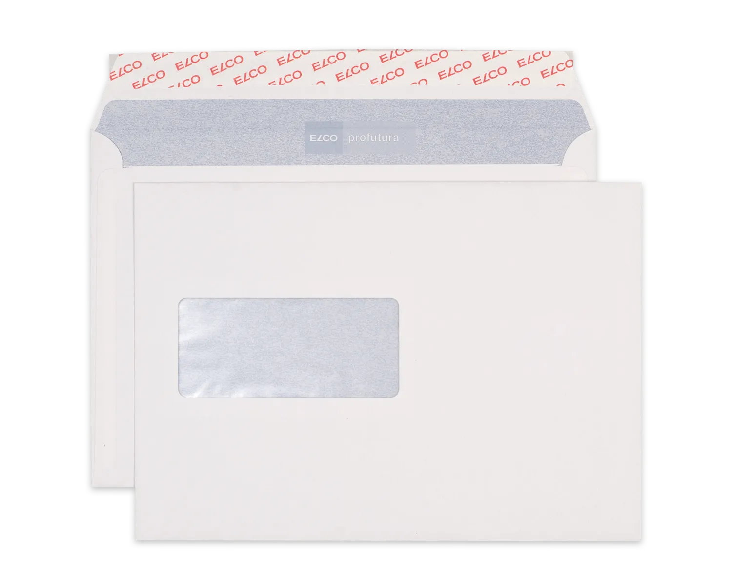 Couvert, ELCO Profutura, C5, Fenster Vorderseite links, Haftklebeverschluss, 100g/m2, naturweiss