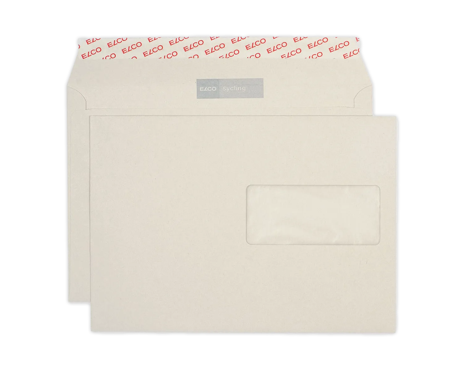Couvert, ELCO Sycling, C5, Fenster Vorderseite rechts, Haftklebeverschluss, 100g/m2, grau