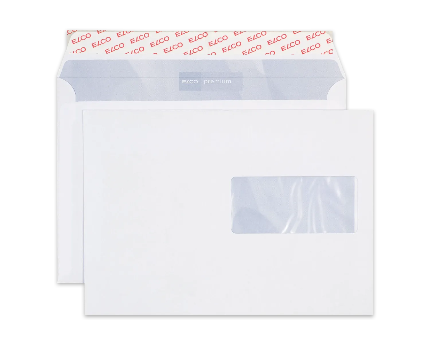 Couvert, ELCO Premium, C5, Fenster Vorderseite rechts, Haftklebeverschluss, 80g/m2, weiss