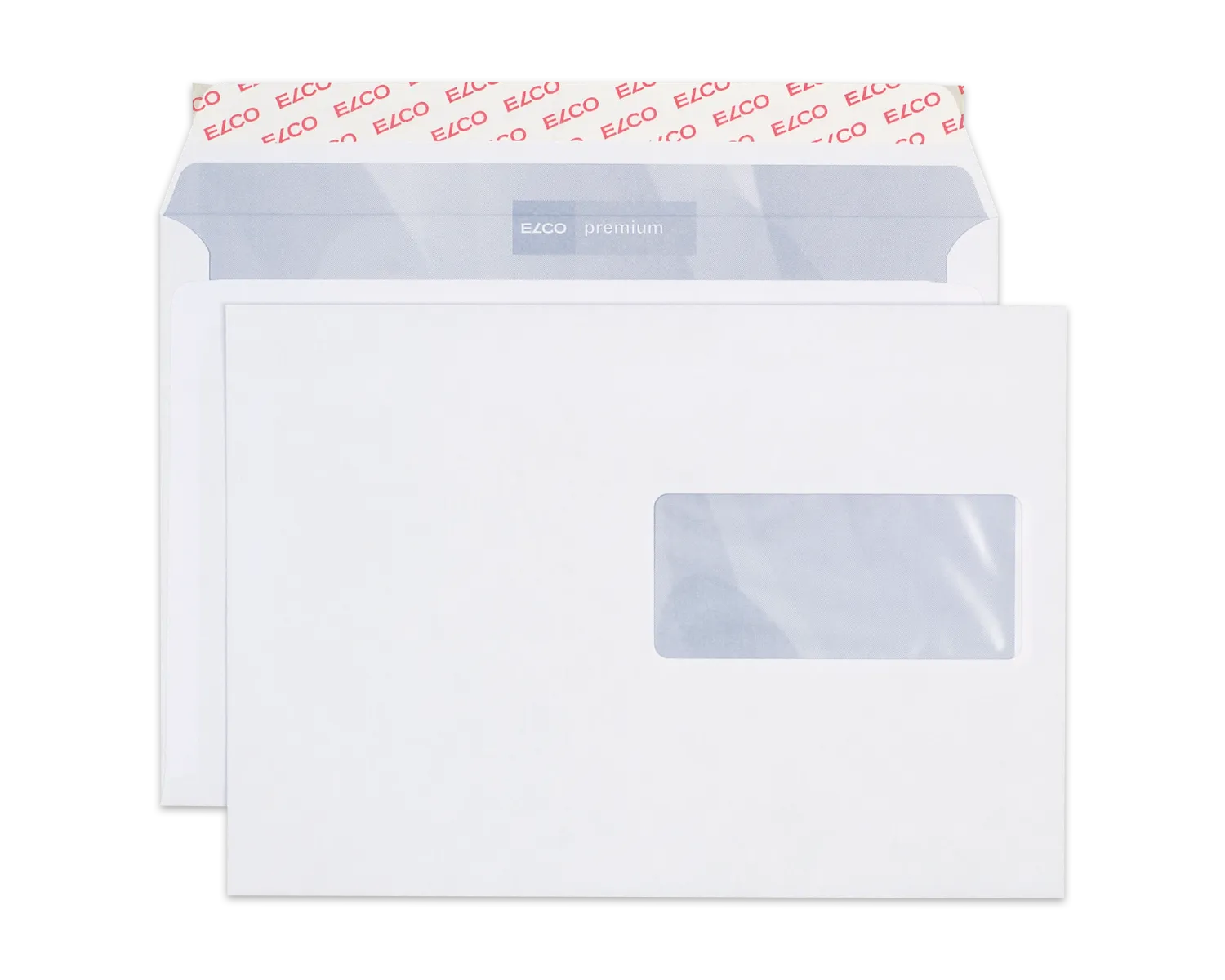 Couvert, ELCO Premium, C5, Fenster Vorderseite rechts, Haftklebeverschluss, 100g/m2, weiss