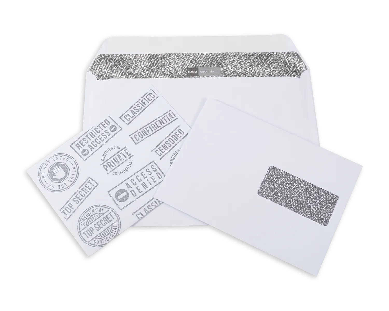 Couvert, ELCO Security, C5, Fenster Vorderseite rechts, Nassklebeverschluss, 100g/m2, weiss