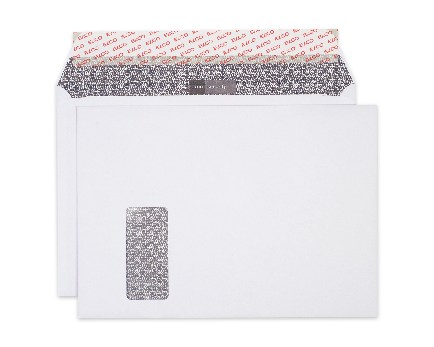Image of Couvert, ELCO Security, C4, Fenster Vorderseite links, Haftklebeverschluss, 120g/m2, weiss
