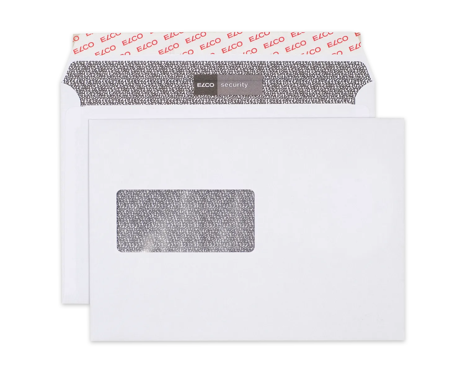 Couvert, ELCO Security, C5, Fenster Vorderseite links, Haftklebeverschluss, 100g/m2, weiss