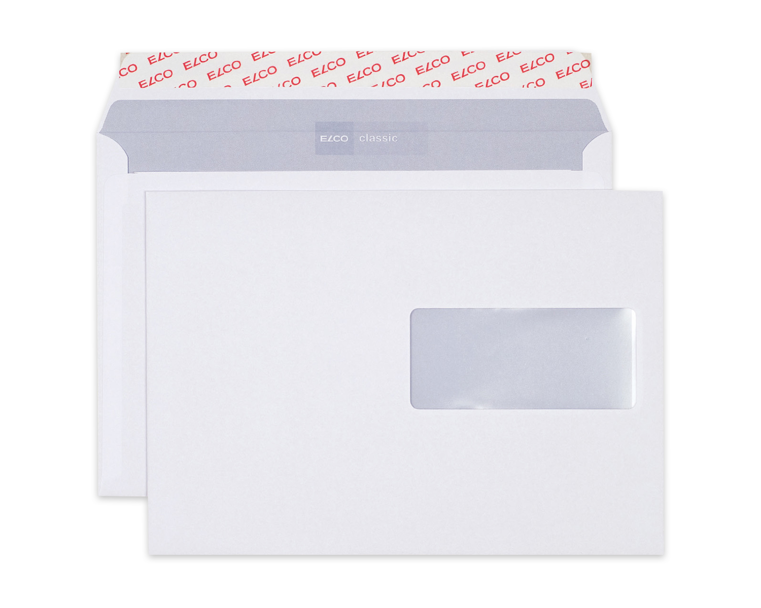 Image of Couvert, ELCO Classic, C5, Fenster Vorderseite rechts, Haftklebeverschluss, 100g/m2, weiss