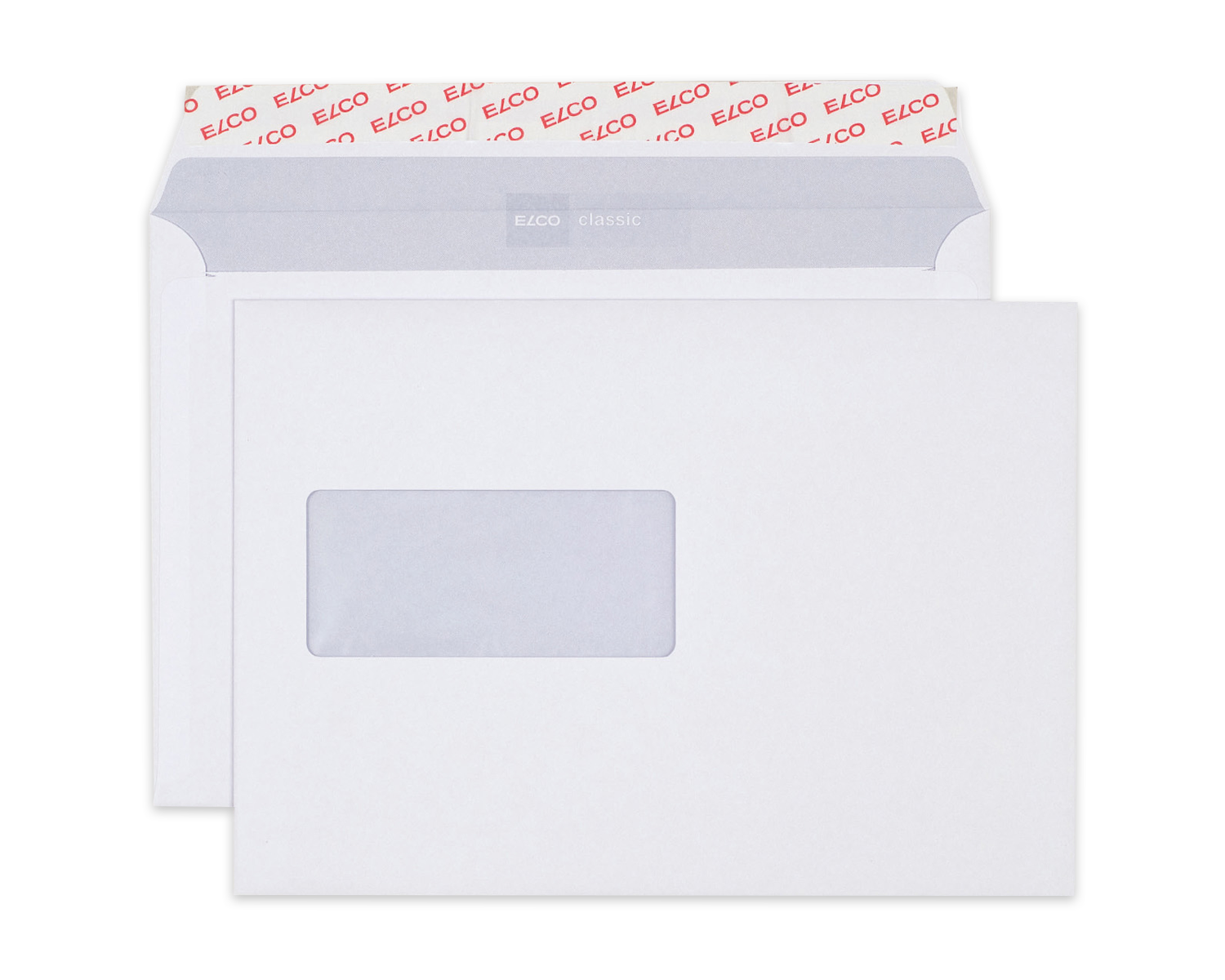Image of Couvert, ELCO Classic, C5, Fenster Vorderseite links, Haftklebeverschluss, 100g/m2, weiss