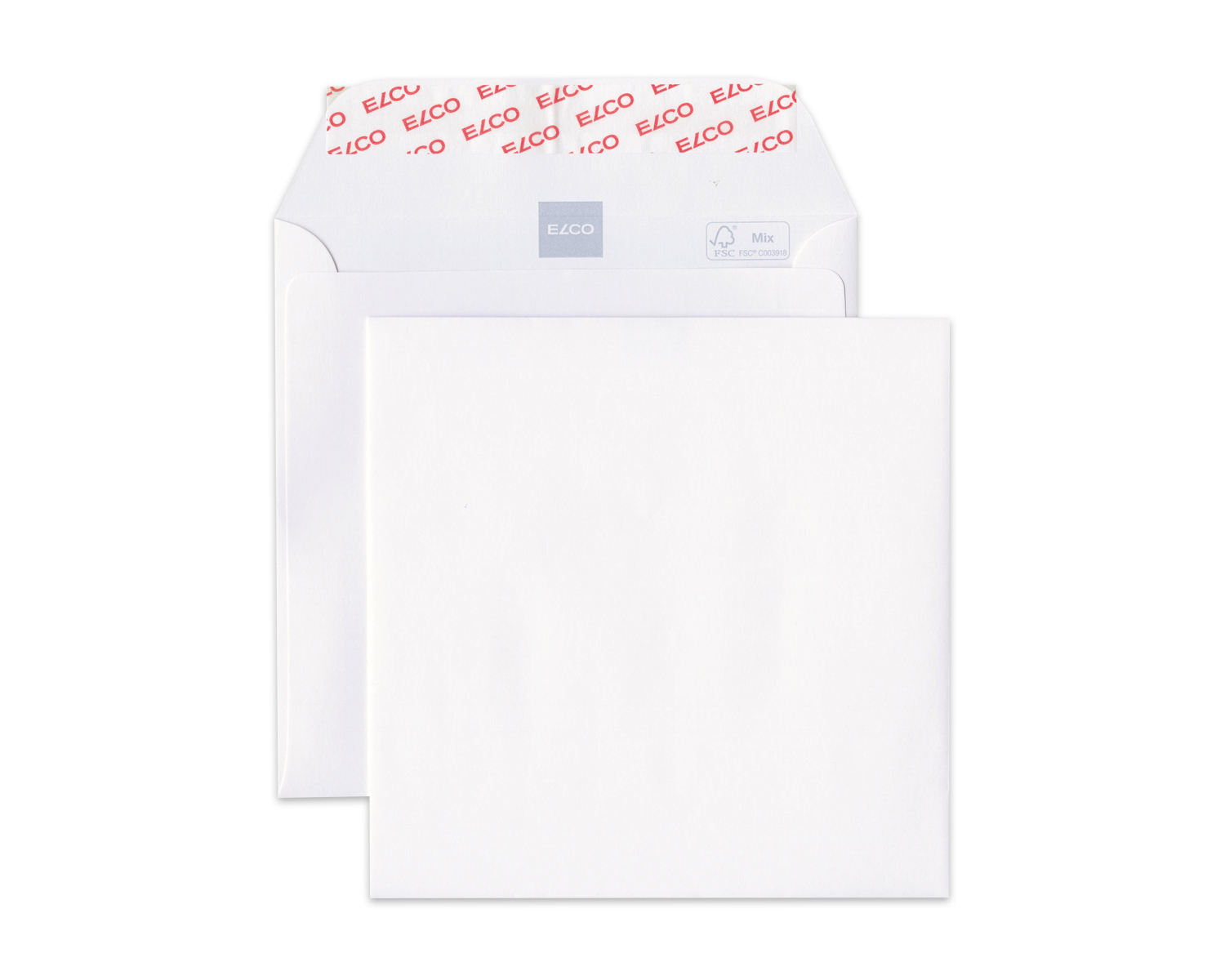Image of Couvert, ELCO Premium, 155 x 155 mm, ohne Fenster, Haftklebeverschluss, 120g/m2, weiss