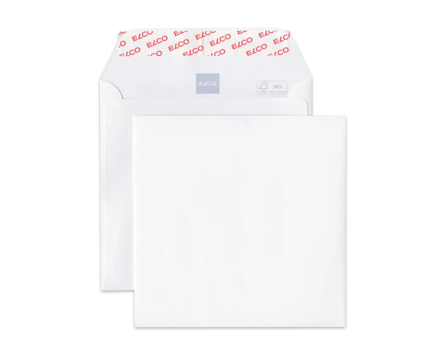 Couvert, ELCO Premium, 155 x 155 mm, ohne Fenster, Haftklebeverschluss, 120g/m2, weiss