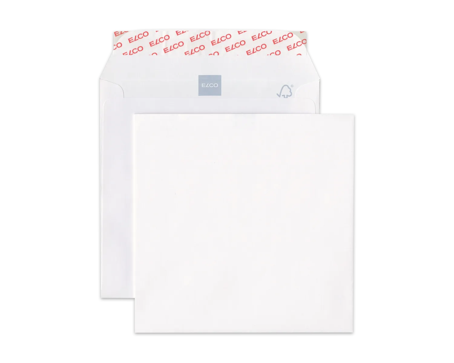 Couvert, ELCO Premium, 165 x 165 mm, ohne Fenster, Haftklebeverschluss, 120g/m2, weiss