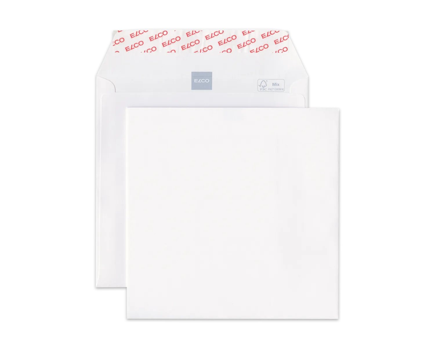 Couvert, ELCO Premium, 175 x 175 mm, ohne Fenster, Haftklebeverschluss, 120g/m2, weiss