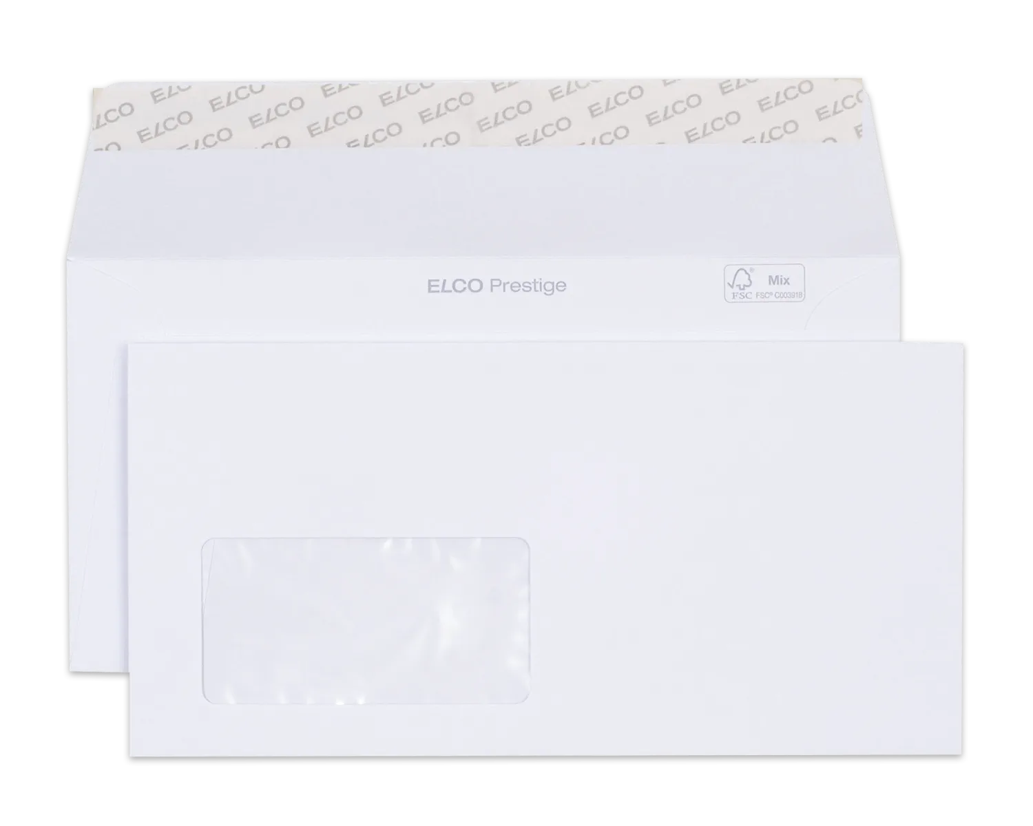 Couvert, ELCO Prestige, C5/6, Fenster Vorderseite links, Haftklebeverschluss, 120g/m2, weiss