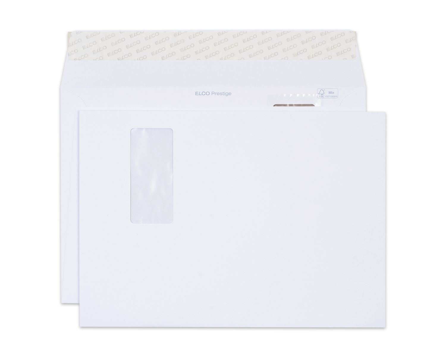 Image of Couvert, ELCO Prestige, C4, Fenster Vorderseite rechts, Haftklebeverschluss, 120g/m2, weiss