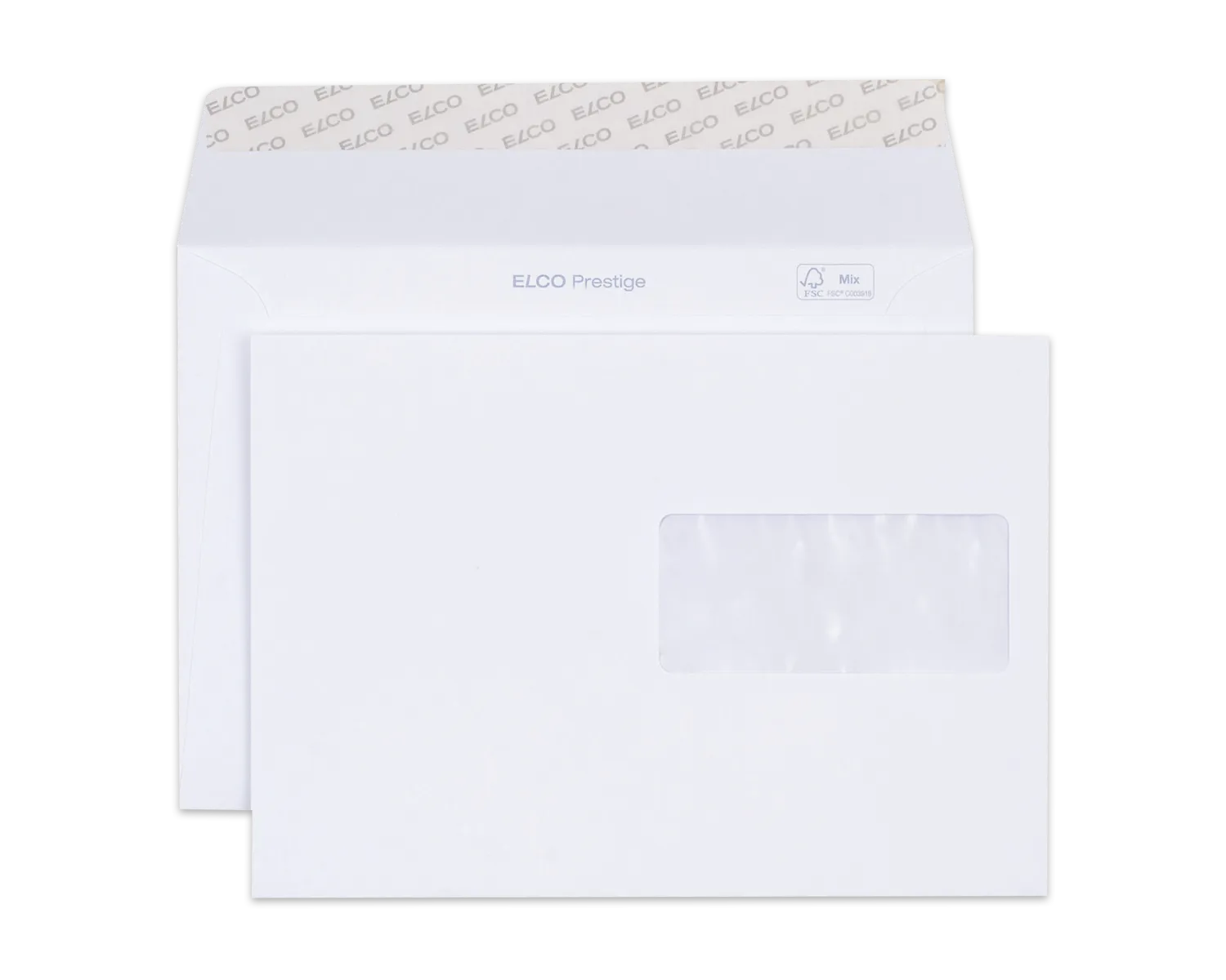 Couvert, ELCO Prestige, C5, Fenster Vorderseite rechts, Haftklebeverschluss, 120g/m2, weiss