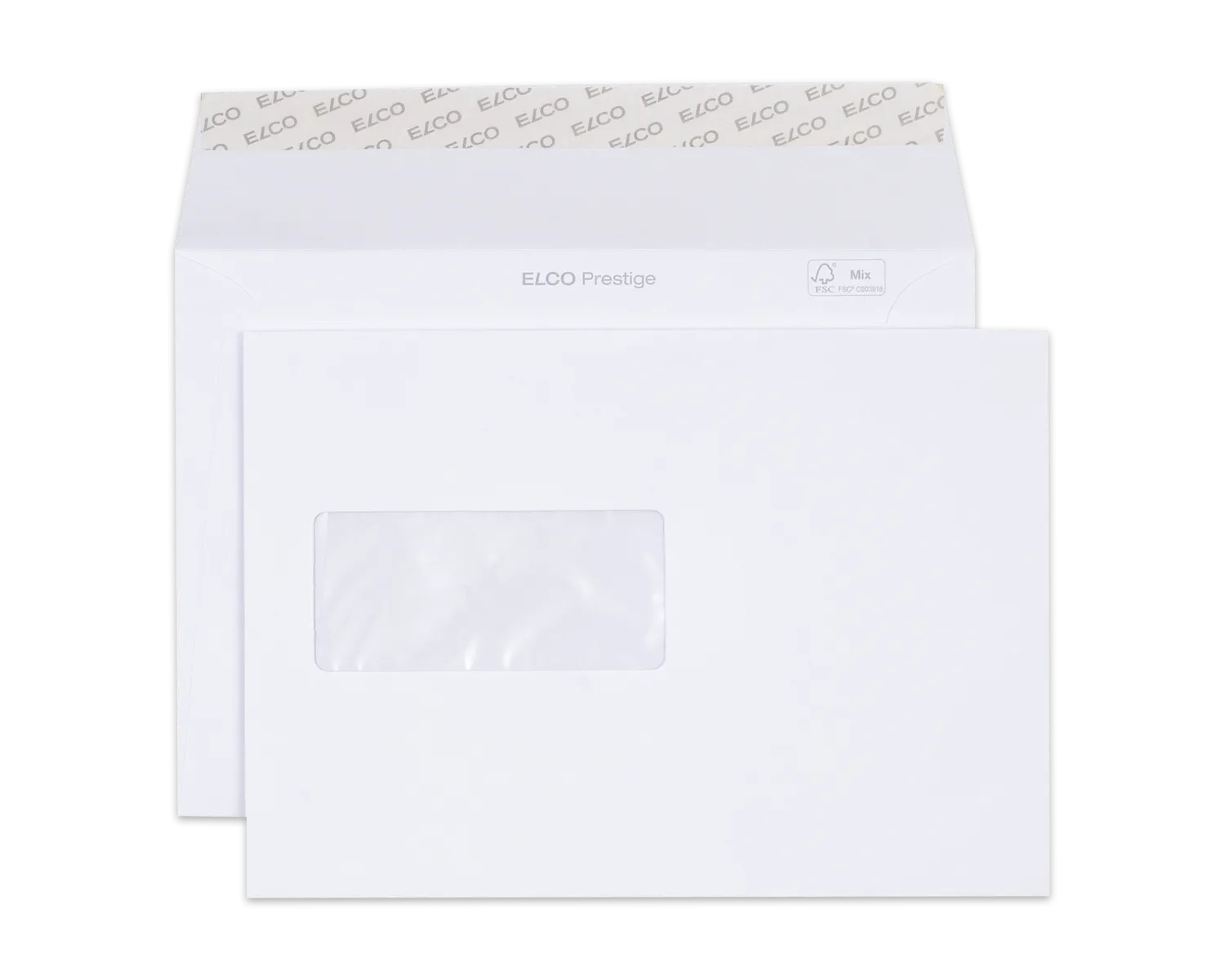 Couvert, ELCO Prestige, C5, Fenster Vorderseite links, Haftklebeverschluss, 120g/m2, weiss