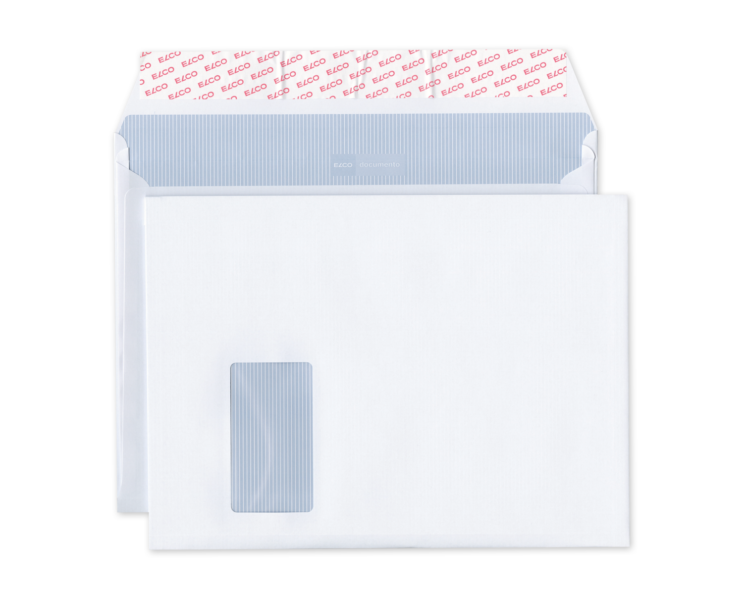 Image of Couvert mit Seitenfalten, ELCO Documento, C4 Plus, Fenster Vorderseite links, Haftklebeverschluss, 120g/m2, weiss