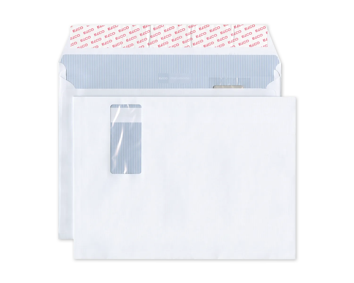 Couvert mit Seitenfalten, ELCO Documento, C4 Plus, Fenster Vorderseite rechts, Haftklebeverschluss, 120g/m2, weiss