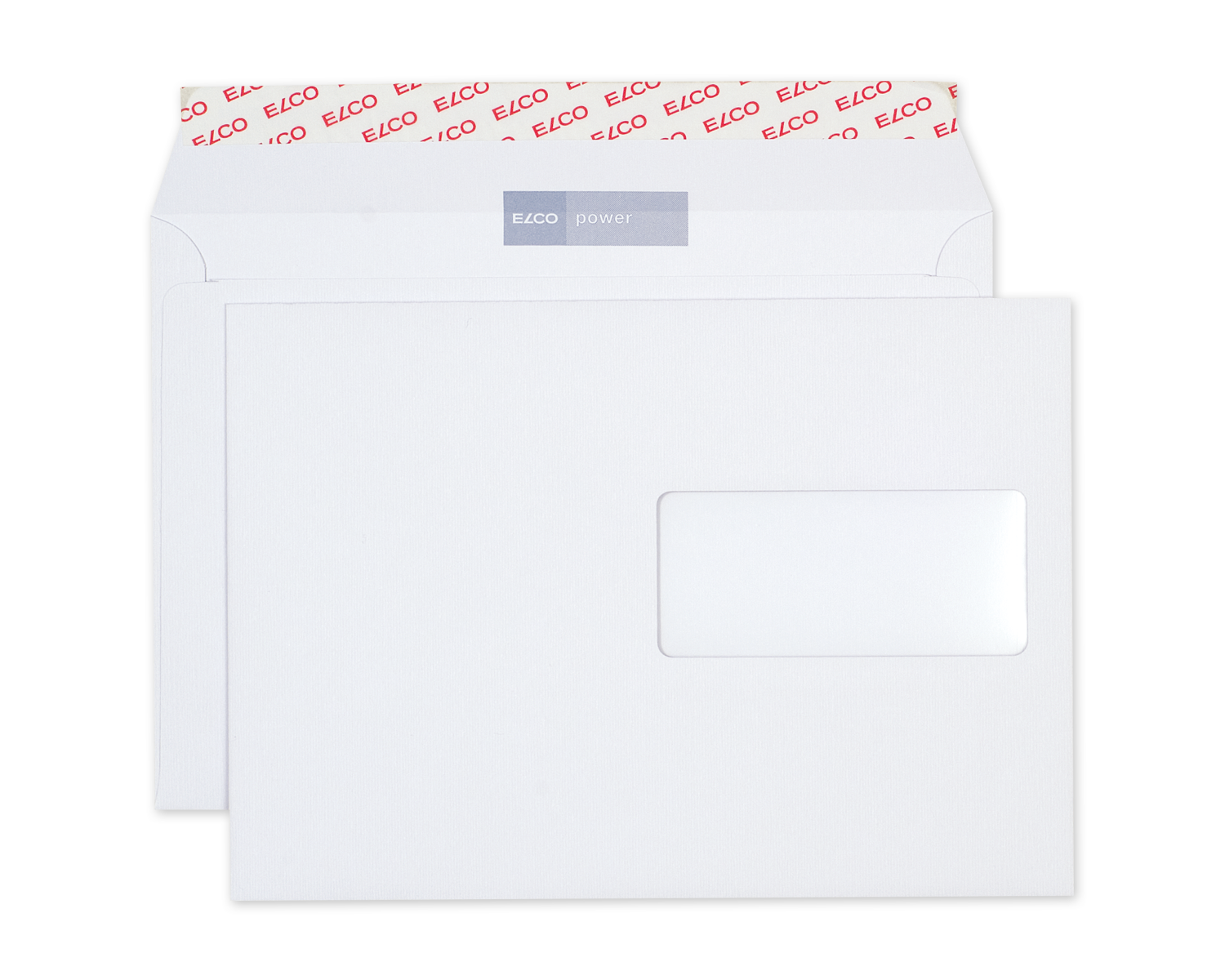 Image of Couvert, ELCO Power, C5, Fenster Vorderseite rechts, Haftklebeverschluss, 120g/m2, weiss