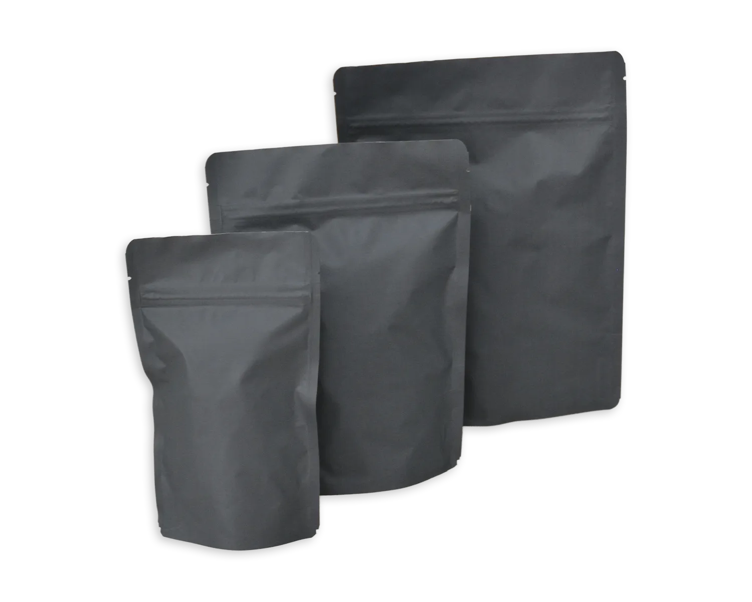 Standbodenbeutel ohne Ventil, ELCO, 125 x 210 mm, schwarz