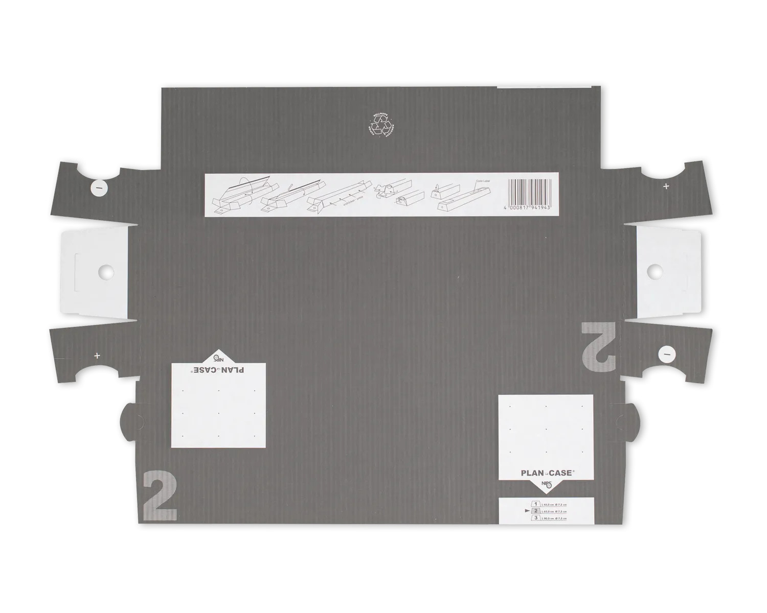 Carton d'exp&eacute;dition, ELCO Planbox, 158/115 x 620 x 82 mm, Fermeture &agrave; embo&icirc;tement, anthracite