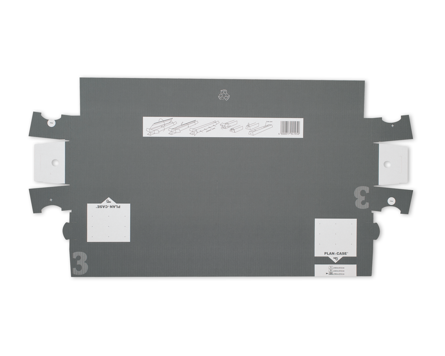 ELCO Planbox, 158/115 x 870 x 82 mm, Steckverschluss, anthrazit