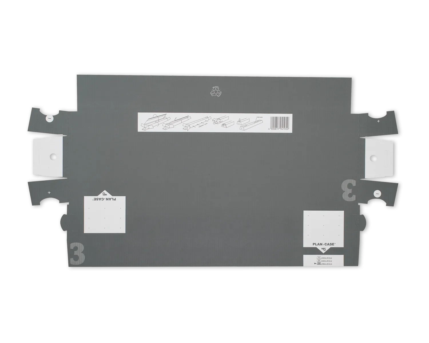 Carton d'exp&eacute;dition, ELCO Planbox, 158/115 x 870 x 82 mm, Fermeture &agrave; embo&icirc;tement, anthracite