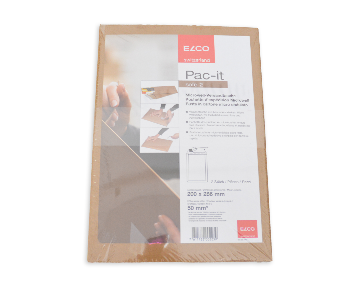 Image of ELCO Safe, 200 x 287 mm, Haftklebeverschluss, braun