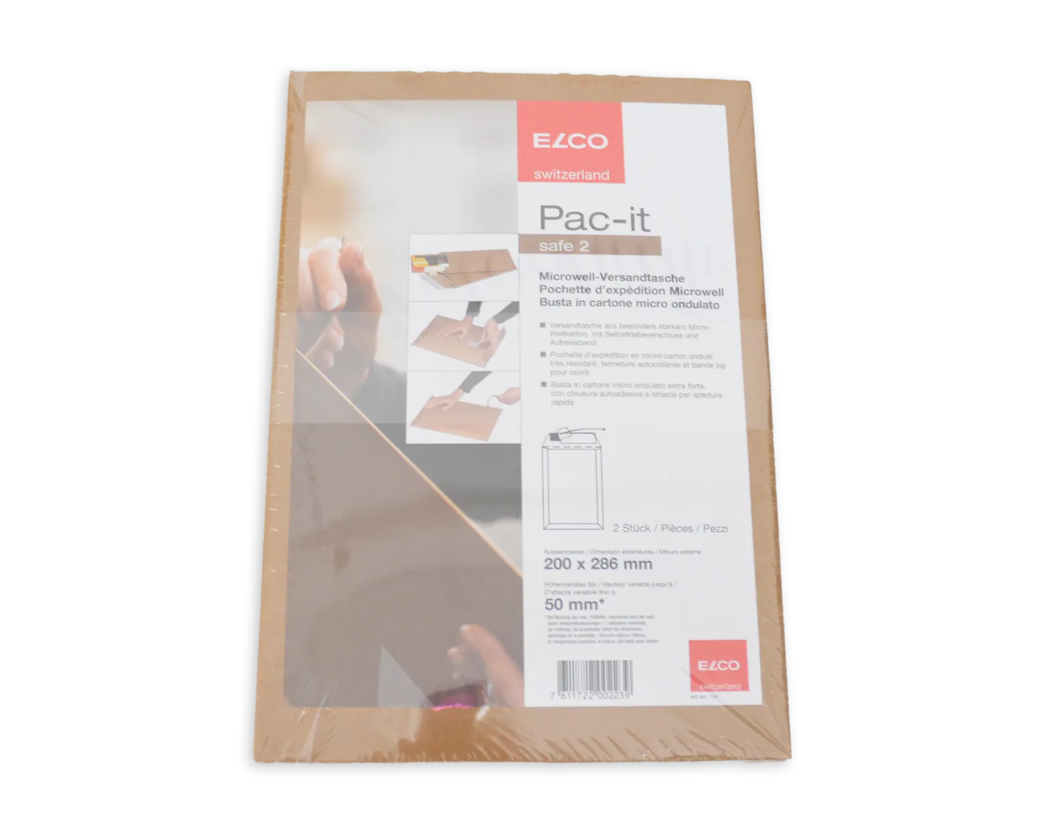 Pochette d'expédition, ELCO Safe, 200 x 287 mm, Fermeture auto-adhésive, brun