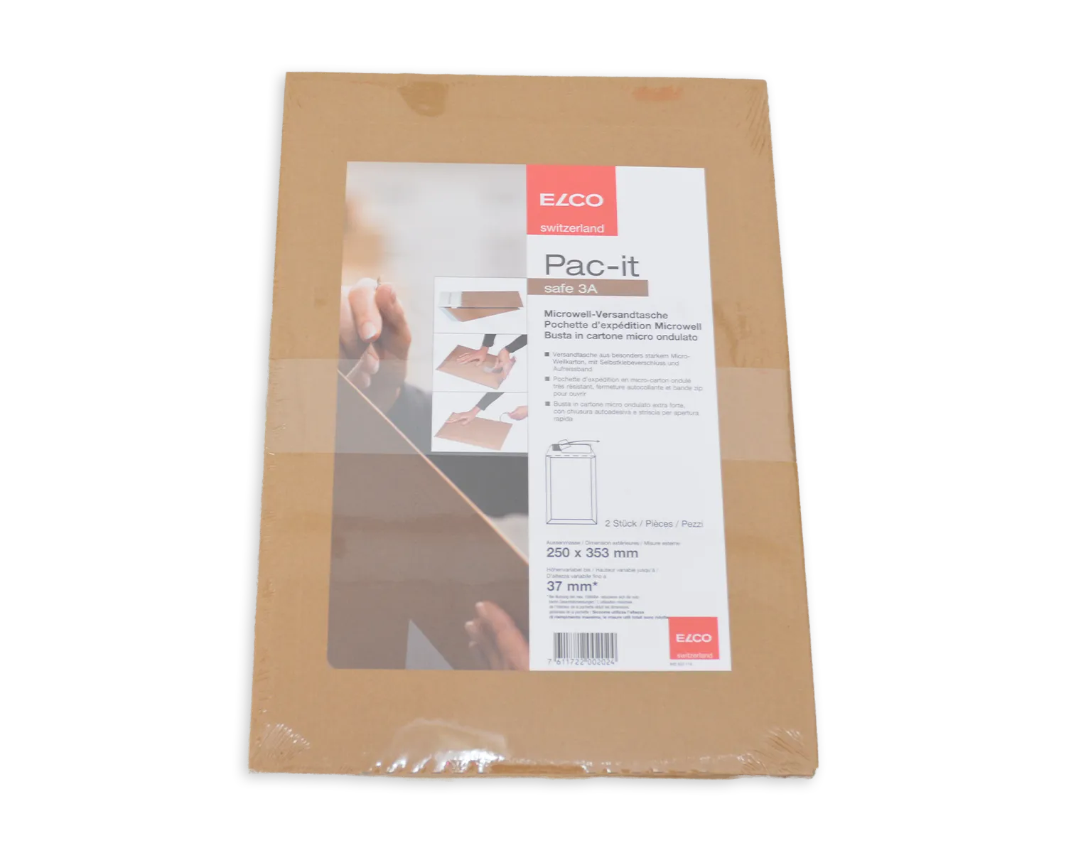 ELCO Safe, 250 x 353 mm, Haftklebeverschluss, braun