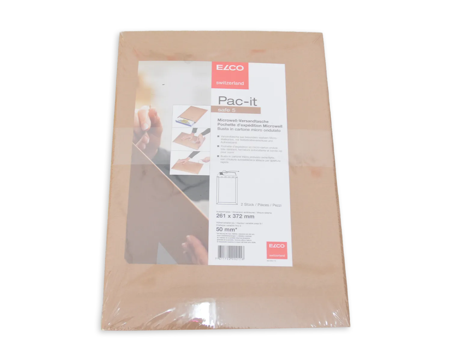 Pochette d'expédition, ELCO Safe, 260 x 375 mm, Fermeture auto-adhésive, brun