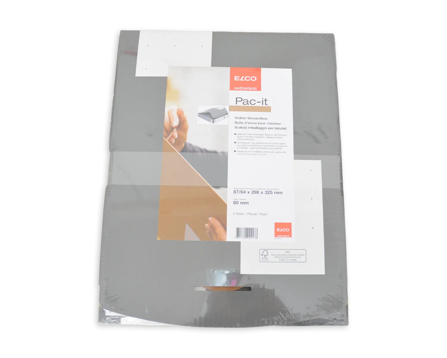Bo&icirc;te d'exp&eacute;dition de classeurs, ELCO Mailingbox, 87 x 298 x 325 mm, Fermeture &agrave; embo&icirc;tement, anthracite