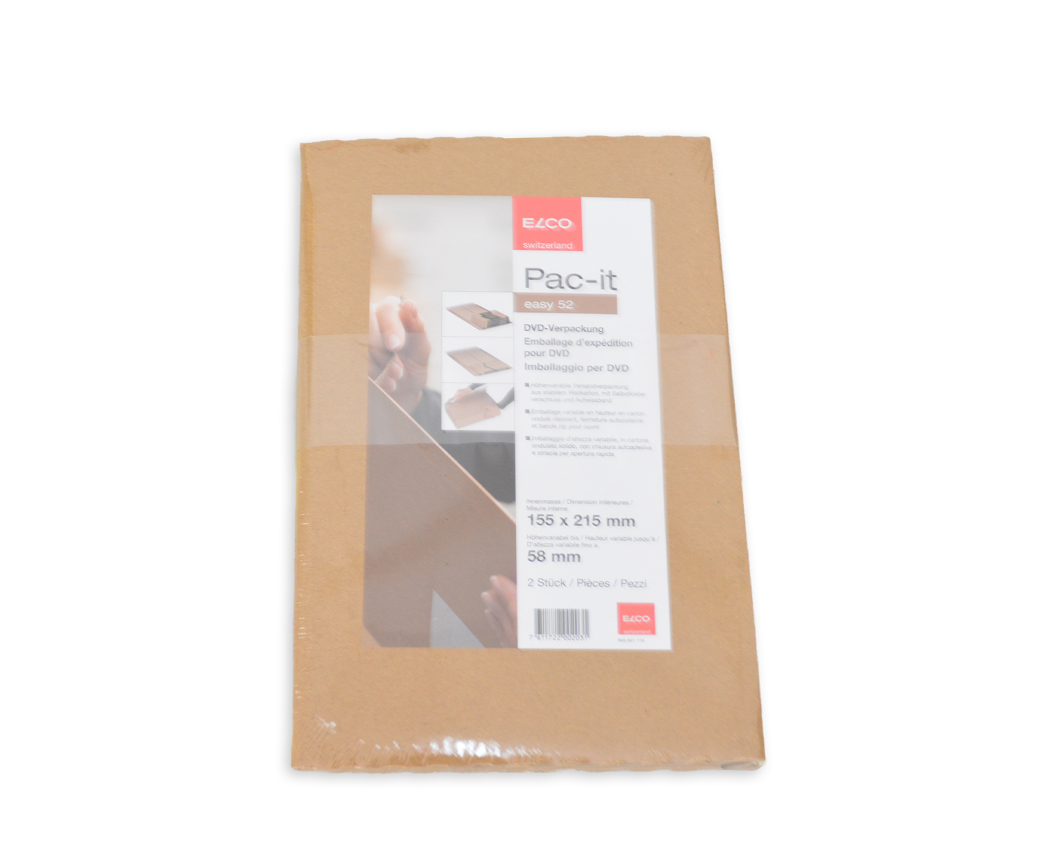 Image of ELCO Easy, 155 x 215 x 58 mm, Haftklebeverschluss, braun