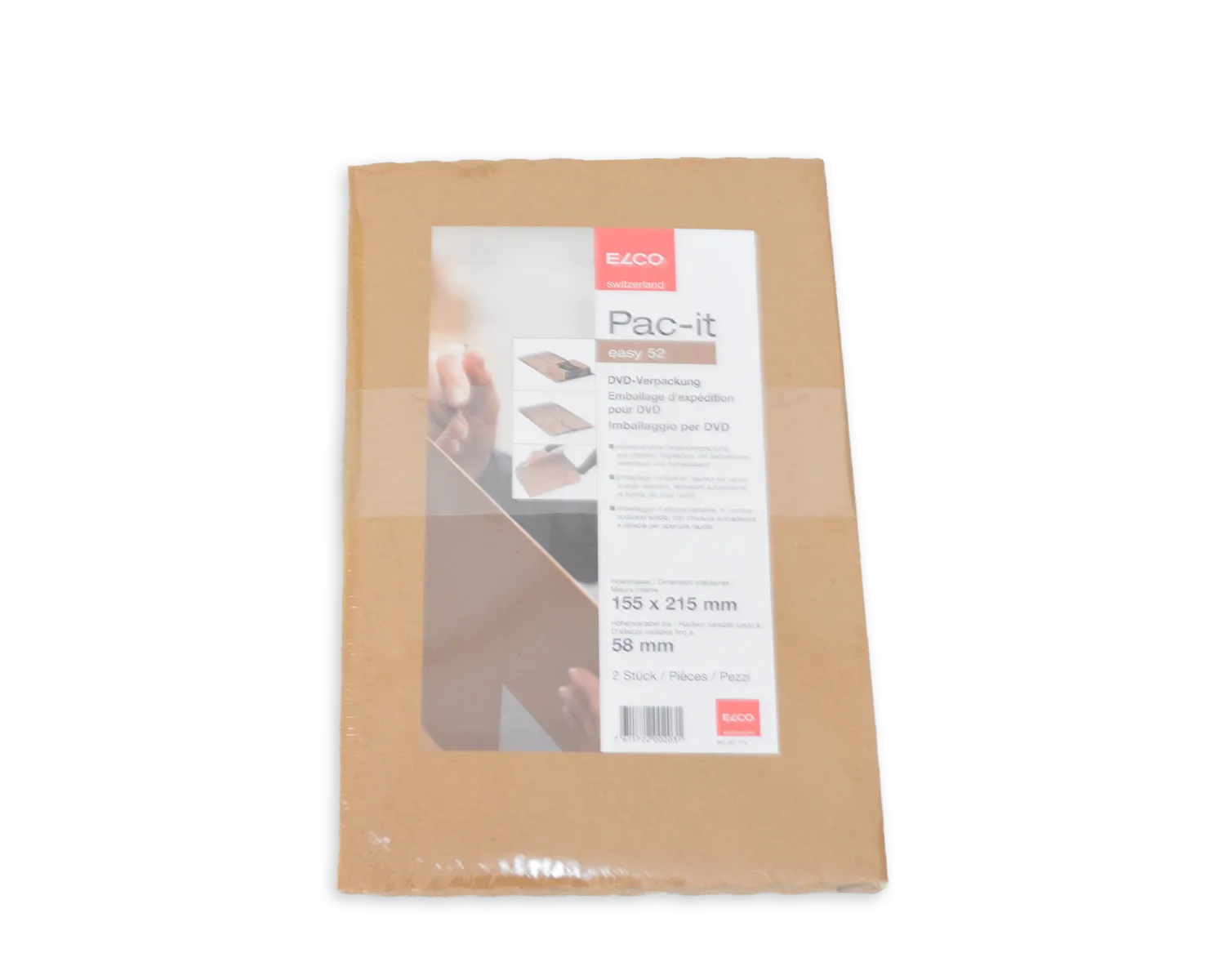 ELCO Easy, 155 x 215 x 58 mm, Haftklebeverschluss, braun