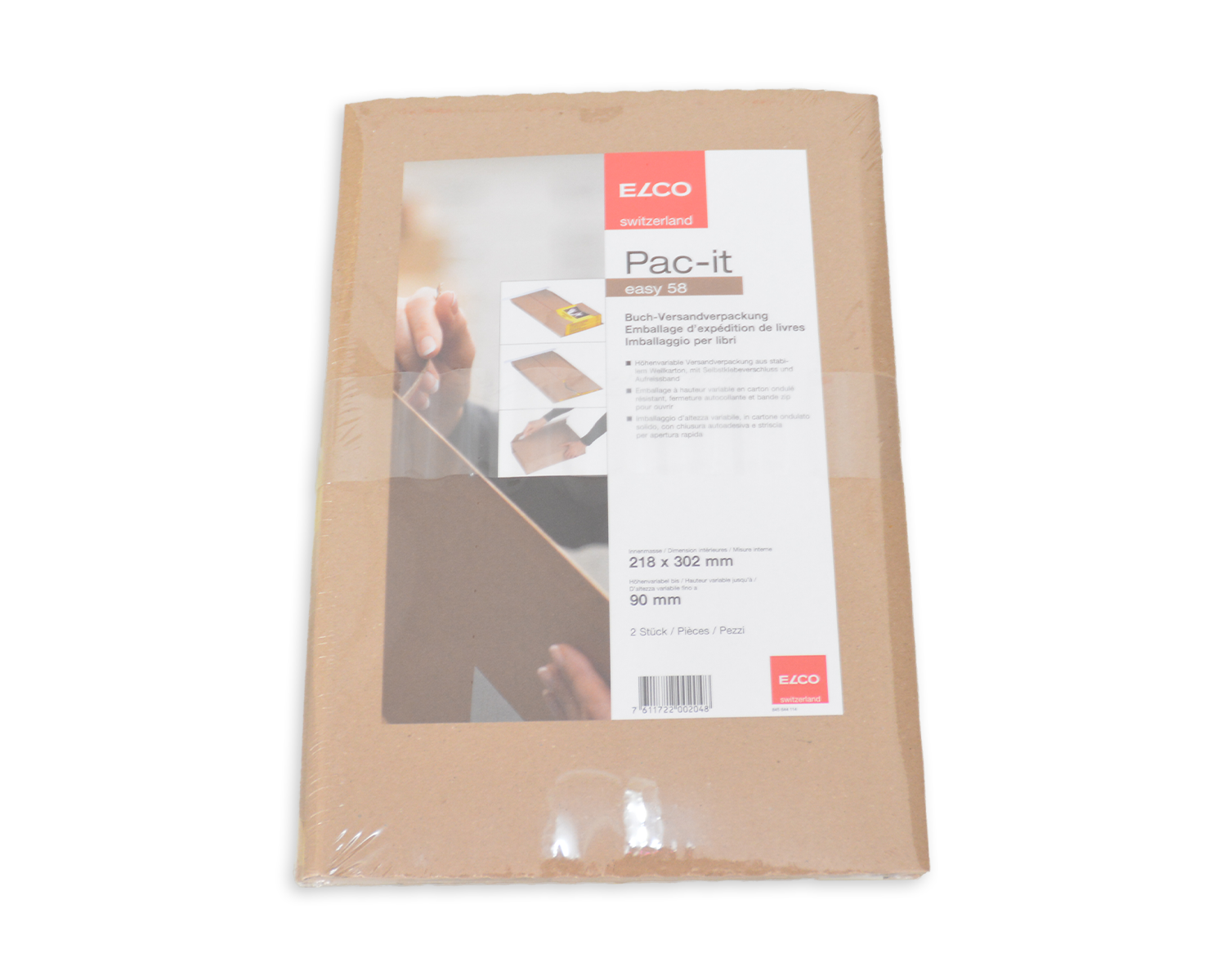 Image of ELCO Easy, 218 x 302 x 26 mm, Haftklebeverschluss, braun