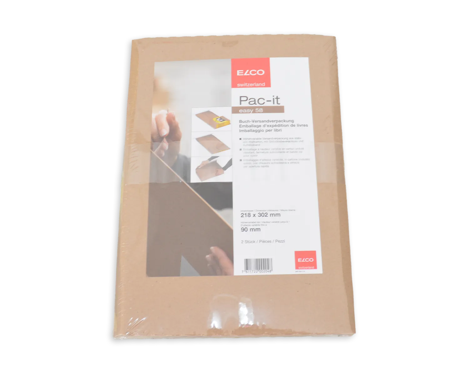 ELCO Easy, 218 x 302 x 26 mm, Haftklebeverschluss, braun