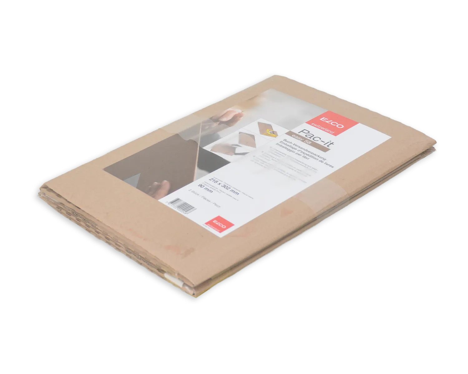 Emballage d'exp&eacute;dition, ELCO Easy, 218 x 302 x 26 mm, Fermeture auto-adh&eacute;sive, brun