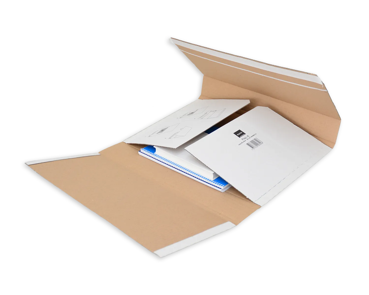Emballage d'exp&eacute;dition, ELCO Easy, 455 x 320 x 80 mm, Fermeture auto-adh&eacute;sive, blanc