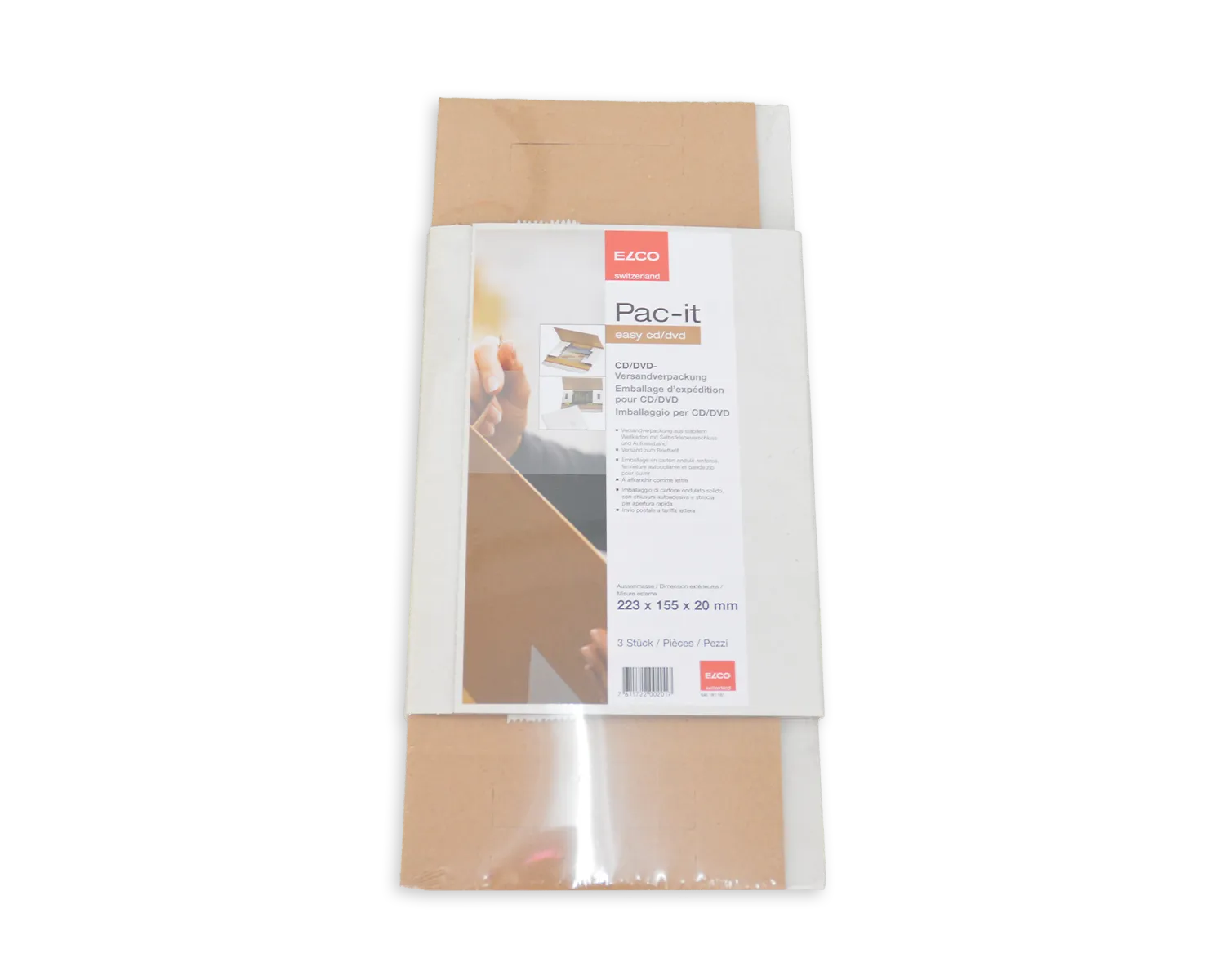 ELCO Easy, 223 x 155 x 20 mm, Haftklebeverschluss, weiss