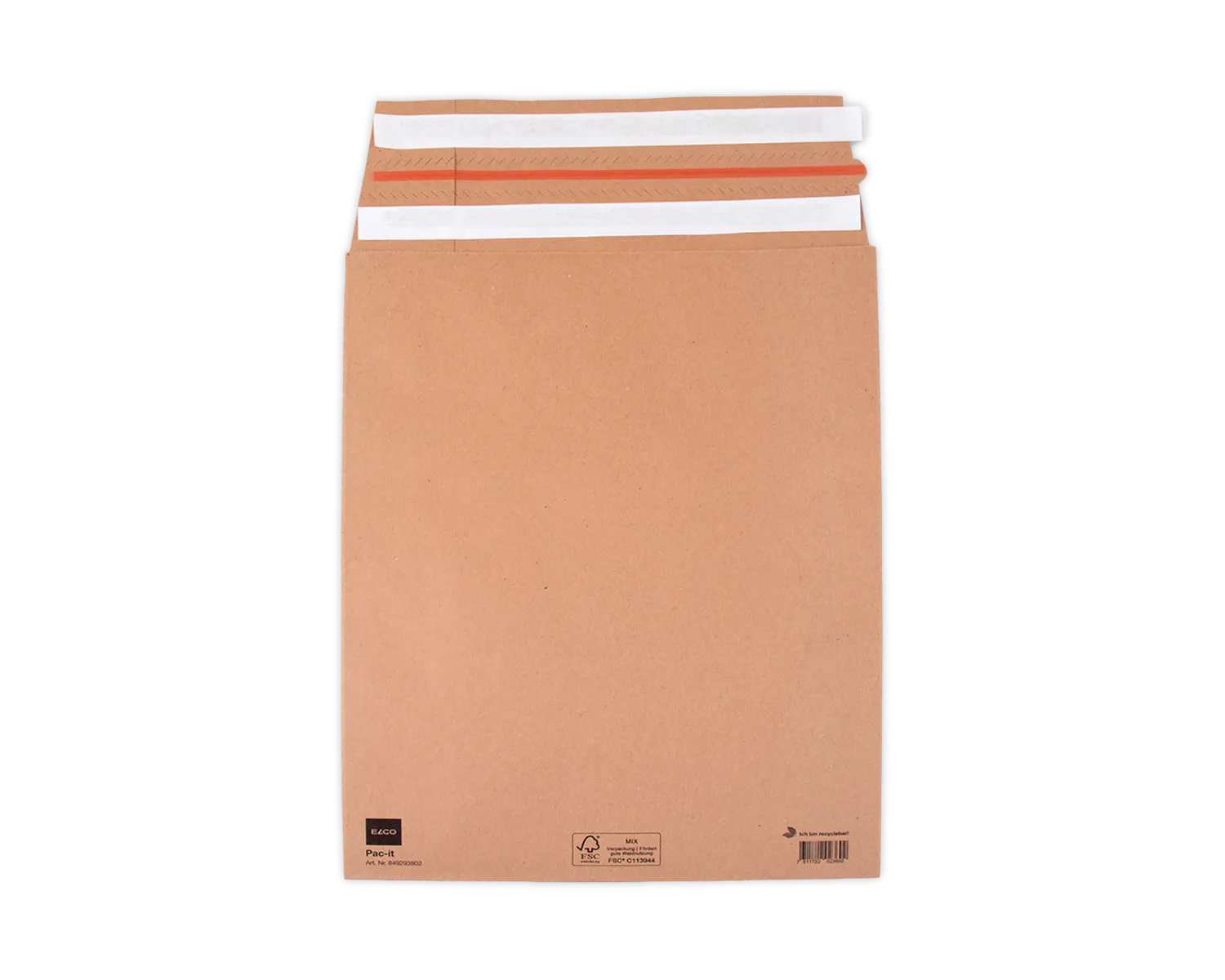 ELCO Mailbag, 280 x 375 x 80 mm, Doppelter Haftklebeverschluss, 135g/m2, braun